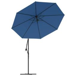 Berkfield Home Elegant Cantilever Umbrella with LED Lights & Steel Pole 300 cm in Blue - thumbnail 5