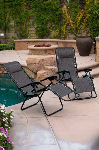 Neo Zero Gravity Recliner Garden Sun Loungers in Dark Grey - image 1