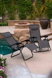 Neo Zero Gravity Recliner Garden Sun Loungers in Dark Grey - thumbnail 1