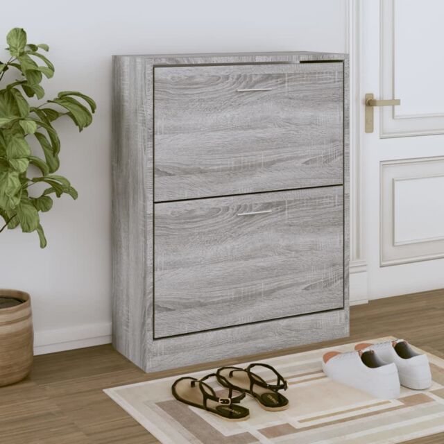 Berkfield Home Shoe Cabinet Grey Sonoma 63x24x81 cm Engineered Wood - Size: 63 x 24 x 81 cm - image 1