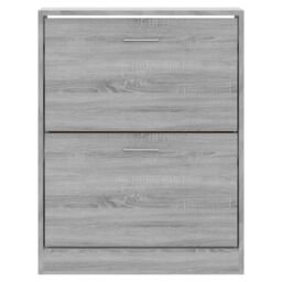 Berkfield Home Shoe Cabinet Grey Sonoma 63x24x81 cm Engineered Wood - Size: 63 x 24 x 81 cm - thumbnail 4