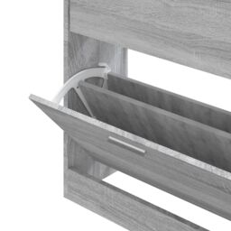 Berkfield Home Shoe Cabinet Grey Sonoma 63x24x81 cm Engineered Wood - Size: 63 x 24 x 81 cm - thumbnail 6