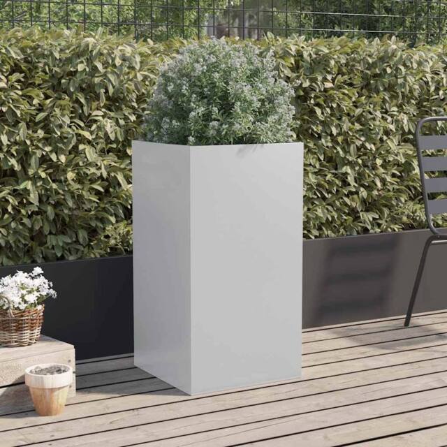 Berkfield Home Planter Silver 42x38x75 cm Galvanised Steel - Size: 42 x 38 x 75 cm - image 1