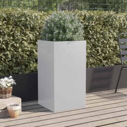 Berkfield Home Planter Silver 42x38x75 cm Galvanised Steel - Size: 42 x 38 x 75 cm - thumbnail 1