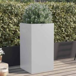 Berkfield Home Planter Silver 42x38x75 cm Galvanised Steel - Size: 42 x 38 x 75 cm - thumbnail 2