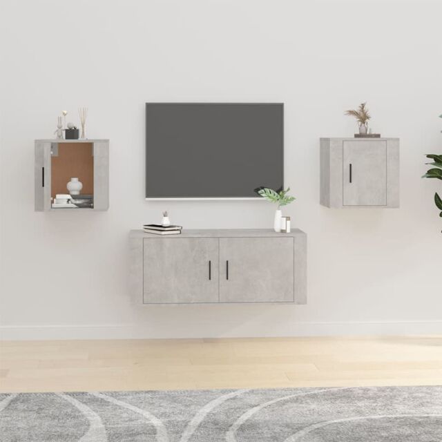 Berkfield Home Wall Mounted TV Cabinets 2 pcs Concrete Grey 40x34.5x40 cm - image 1
