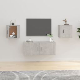 Berkfield Home Wall Mounted TV Cabinets 2 pcs Concrete Grey 40x34.5x40 cm - thumbnail 1