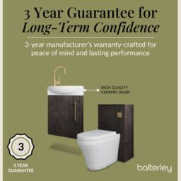 Balterley Cloakroom Suite Right Hand Vanity WC Toilet Tap Set 440mm, Slate Brass in Grey - thumbnail 6