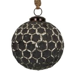 Lemon Pavilion Furniture and Decor Grey Metallic Collection Large Honey Combe Bauble - L10 x W10 x H10 cm in Silver - thumbnail 2