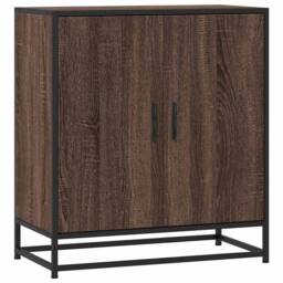 Berkfield Home Sideboard Brown Oak 68x35x76 cm Engineered Wood & Metal - Size: 68 x 35 x 76 cm - thumbnail 3