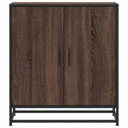 Berkfield Home Sideboard Brown Oak 68x35x76 cm Engineered Wood & Metal - Size: 68 x 35 x 76 cm - thumbnail 4