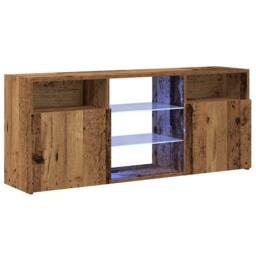 Berkfield Home TV Cabinet with LED Lights Old Wood 120x30x50 cm Engineered Wood in Brown - Size: 120 x 30 x 50 cm - thumbnail 3