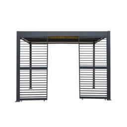 Monstershop Anthracite Aluminium Pergola With White Blinds, 2 x Side Panels & LED in Grey - thumbnail 2