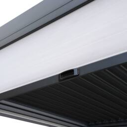 Monstershop Anthracite Aluminium Pergola With White Blinds, 2 x Side Panels & LED in Grey - thumbnail 6