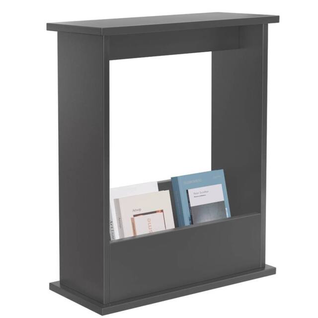 Havendro Grey Slim Side Table with Storage for Small Spaces - image 1