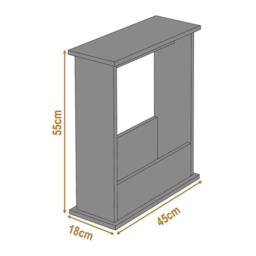 Havendro Grey Slim Side Table with Storage for Small Spaces - thumbnail 2