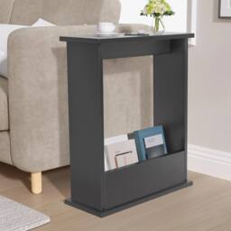 Havendro Grey Slim Side Table with Storage for Small Spaces - thumbnail 3