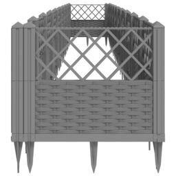 Berkfield Home Garden Planter with Pegs Light Grey 363.5x43.5x43.5 cm PP - thumbnail 4