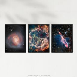 Artery8 Wall Art Print Pack of 3 NASA James Webb Images Clash of the Titans NGC 3256 Cassiopeia A Forming Stars Large Poster Set - thumbnail 3