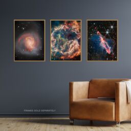 Artery8 Wall Art Print Pack of 3 NASA James Webb Images Clash of the Titans NGC 3256 Cassiopeia A Forming Stars Large Poster Set - thumbnail 4