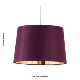 First Choice Lighting Set of 2 Zoey - Burgundy with Gold 28cm Pendant or Lamp Shades - thumbnail 6