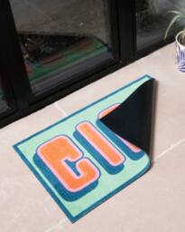 Artsy Mats Ciao Indoor Washable Doormat in Green - Size: 40 cm x 60 cm - thumbnail 2