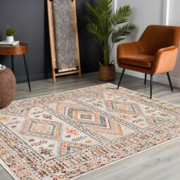 Livabliss Ankara - Vintage Pink Grey Traditional Boho Living Dining Bedroom Rug in Peach - Size: 200 cm x 275 cm - thumbnail 8