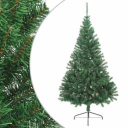 Berkfield Home Beautiful Artificial Half Christmas Tree with Stand Green 180 cm PVC - thumbnail 2