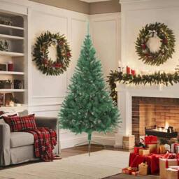 Berkfield Home Beautiful Artificial Half Christmas Tree with Stand Green 180 cm PVC - thumbnail 3