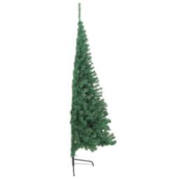 Berkfield Home Beautiful Artificial Half Christmas Tree with Stand Green 180 cm PVC - thumbnail 5