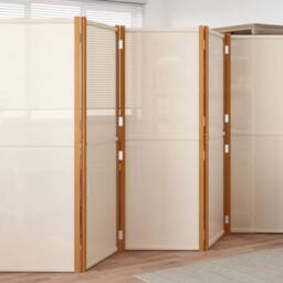 Berkfield Home 5-Panel Room Divider Cream White 350x180 cm in Beige