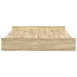 Berkfield Home Storage Bed Frame with Drawer with Headboard with Storage Sonoma oak 160 x 200 cm in Brown - thumbnail 6