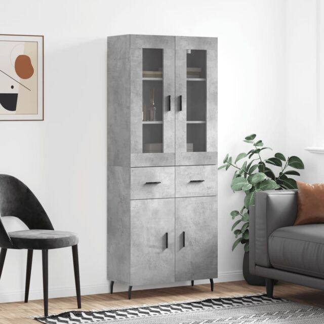 Berkfield Home Highboard Concrete Grey 69.5x34x180 cm Engineered Wood - image 1