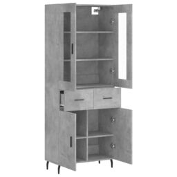 Berkfield Home Highboard Concrete Grey 69.5x34x180 cm Engineered Wood - thumbnail 4