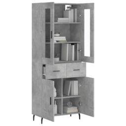 Berkfield Home Highboard Concrete Grey 69.5x34x180 cm Engineered Wood - thumbnail 3