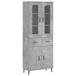 Berkfield Home Highboard Concrete Grey 69.5x34x180 cm Engineered Wood - thumbnail 2