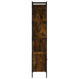 Berkfield Home Bookcase with Door Smoked Oak 44.5x30x154.5 cm Engineered Wood in Brown - thumbnail 5