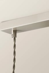 ValueLights Reni Fabric Drum Shade 3 Drop Bar Chrome Diner Ceiling Pendant Light in Charcoal - thumbnail 5