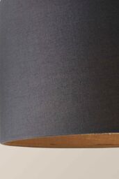 ValueLights Reni Fabric Drum Shade 3 Drop Bar Chrome Diner Ceiling Pendant Light in Charcoal - thumbnail 4
