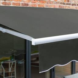 Primrose Awnings Retractable Manual Patio Awning Sun Shade Garden Covering 2.5m x 2m in Dark Grey - thumbnail 6