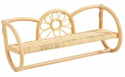 Nordlys Hanging Wall Storage Shelf in Natural Rattan in Brown - thumbnail 1