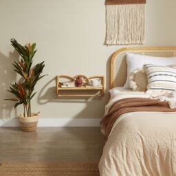 Nordlys Hanging Wall Storage Shelf in Natural Rattan in Brown - thumbnail 6