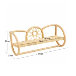Nordlys Hanging Wall Storage Shelf in Natural Rattan in Brown - thumbnail 5