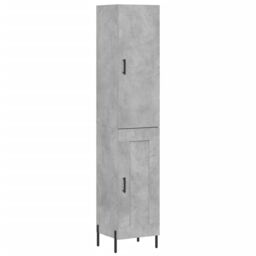 Berkfield Home Highboard Concrete Grey 34.5x34x180 cm Engineered Wood - thumbnail 2