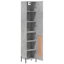 Berkfield Home Highboard Concrete Grey 34.5x34x180 cm Engineered Wood - thumbnail 4