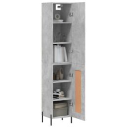 Berkfield Home Highboard Concrete Grey 34.5x34x180 cm Engineered Wood - thumbnail 3