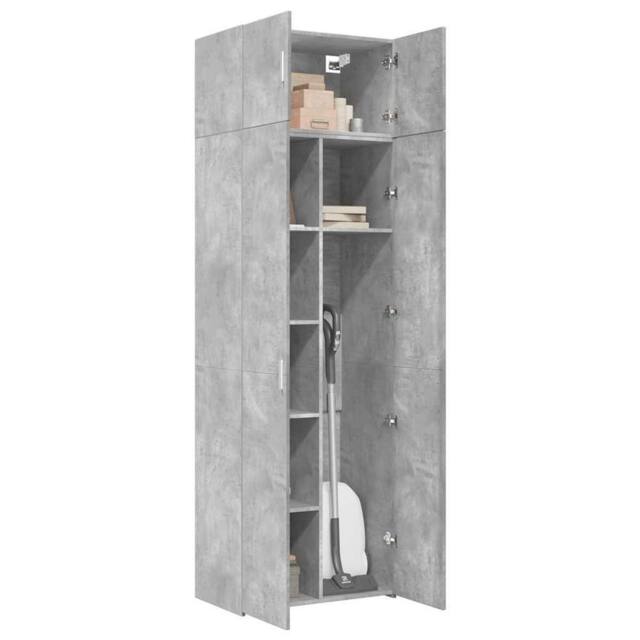 Berkfield Home Storage Cabinet Concrete Grey 70x42.5x225 cm Engineered Wood - image 1