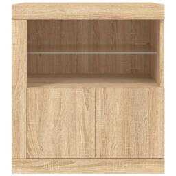 Berkfield Home Sideboard with LED Lights Sonoma Oak 60.5x37x67 cm in Light Brown - thumbnail 6