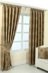 Homescapes Modern Curve Jacquard Curtain Tie Back Pair in Gold - thumbnail 6