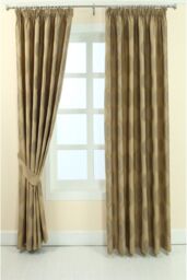 Homescapes Modern Curve Jacquard Curtain Tie Back Pair in Gold - thumbnail 2